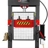 20 Ton H-Frame Air/Hydraulic Shop Press with Press Pin Kit, Fully Welded Steel Frame, Safety Guard, Foot Pedal Control, HSP20