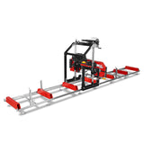 MechMaxx 26" Portable Sawmill (5x Blades Included), 459cc 15HP E-Start Gasoline Engine, 20" Board Width, 20' Track Length (13' Track Length + 6.4' Track Extension Included), SM-26