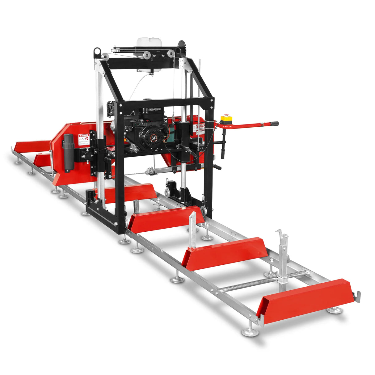 MechMaxx 26" Portable Sawmill (5x Blades Included), 459cc 15HP E-Start Gasoline Engine, 20" Board Width, 20' Track Length (13' Track Length + 6.4' Track Extension Included), SM-26