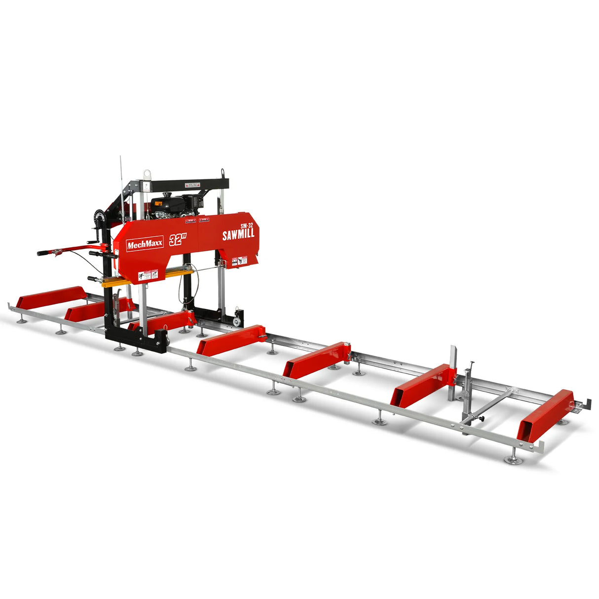 MechMaxx 32" Portable Sawmill (5 x Blades Included), KOHLER CH440 429cc E-Start Gasoline Engine, 26.5" Board Width, 20' Track Length (13' Track Length + 6.4' Track Extension Included), SM-32