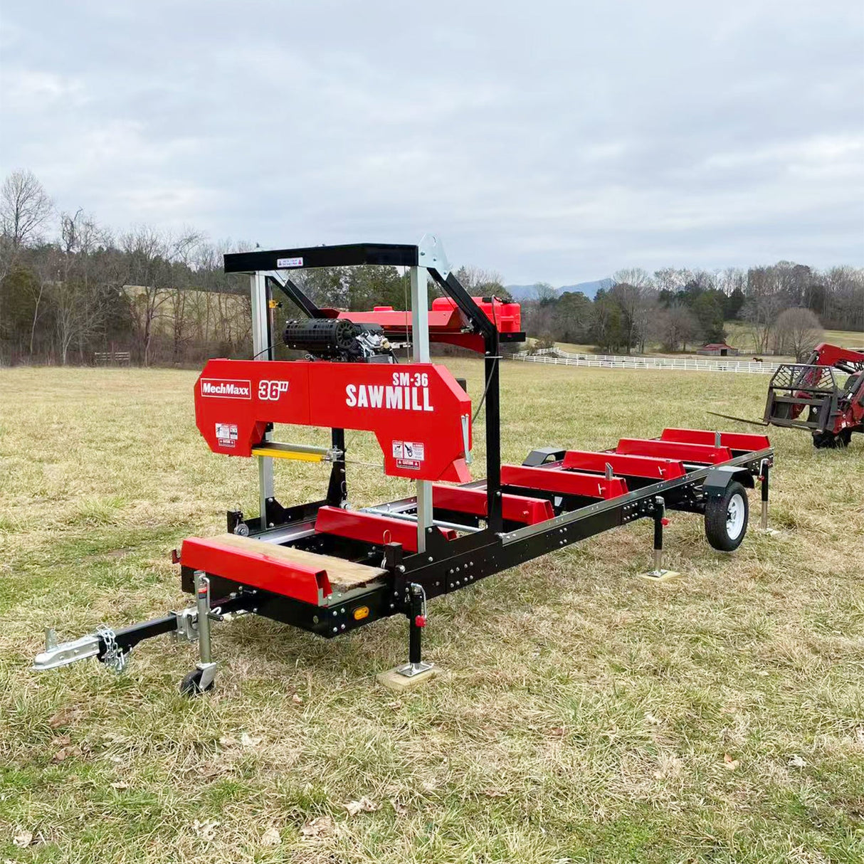 MechMaxx 36" MAX Portable Sawmill, 25HP 750cc ZONSEN V-Twin Engine, 36" Board Width, 20' Track Length, (10 x Blades Included), SM-36MAX