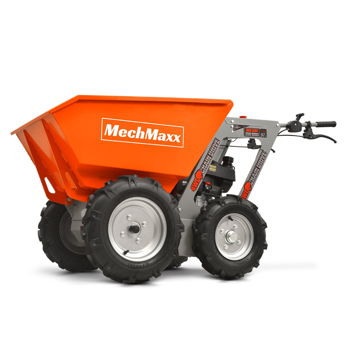 MechMaxx 660lbs Capacity 6.5HP Gas Powered Wheelbarrow  Cart T25 4F+1R Gearbox , T25