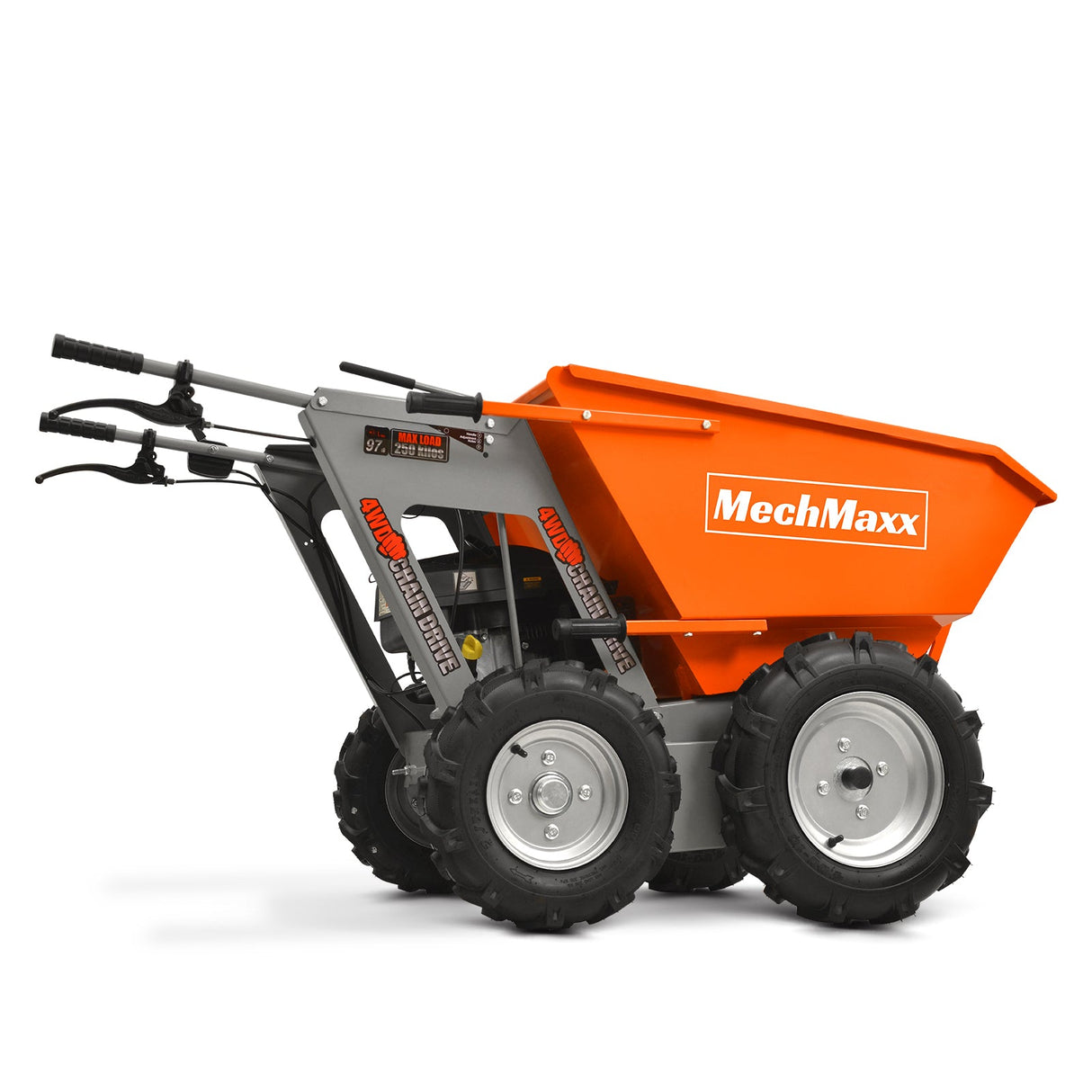 MechMaxx 660lbs Capacity 6.5HP Gas Powered Wheelbarrow  Cart T25 4F+1R Gearbox , T25