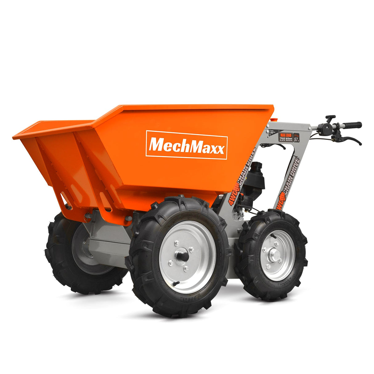 MechMaxx 660lbs Capacity 6.5HP Gas Powered Wheelbarrow  Cart T25 4F+1R Gearbox , T25