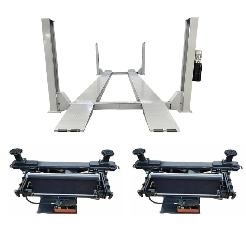 Triumph NTR-16 16,000 lb 4-Post Lift + Two RJ-9000 9,000 lb Rolling Bridge Jacks Combo