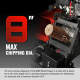 MechMaxx 8 inch ZONSEN E-Start 1000cc 35hp Gas Powered 4 - Wheel Drum Wood Chipper with Taillight ,  B200