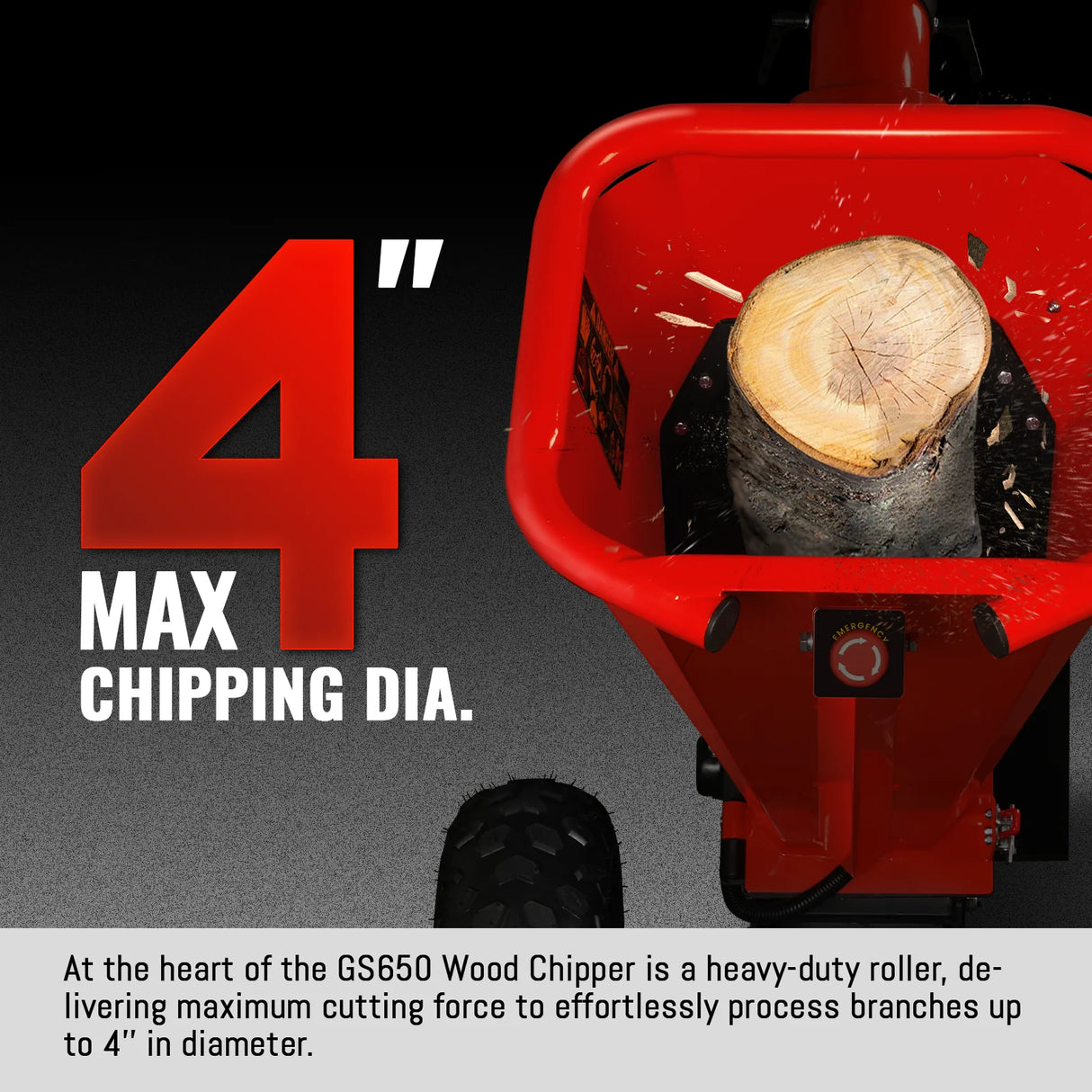 MechMaxx HONDA GX200 Gasoline Engine Powered 4 inch Wood Chipper,  GS650