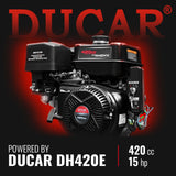 MechMaxx 5 inch E-start DUCAR 420cc 15hp Gasoline Engine Powered Drum Wood Chipper with Towbar ,  PGS1500