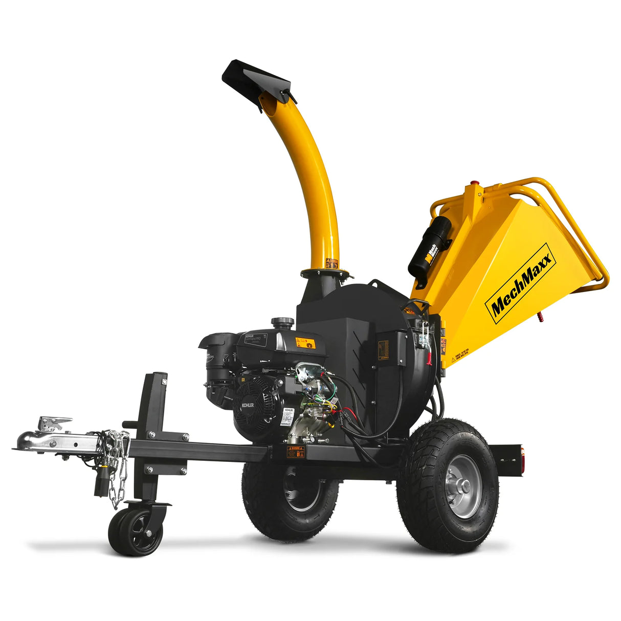 MechMaxx 5 inch E-Start KOHLER 429cc 14hp Gasoline Engine Powered Disc Wood Chipper with Taillight ,  P4205