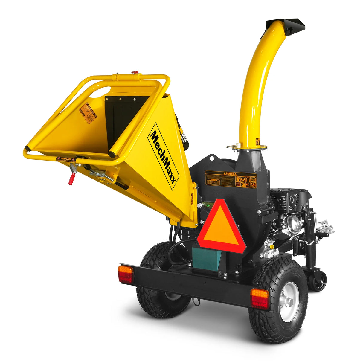 MechMaxx 5 inch E-Start KOHLER 429cc 14hp Gasoline Engine Powered Disc Wood Chipper with Taillight ,  P4205