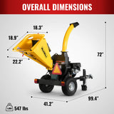 MechMaxx 5 inch E-start DUCAR 420cc 15hp Gasoline Engine Powered Disc Wood Chipper with Taillight ,  P4205