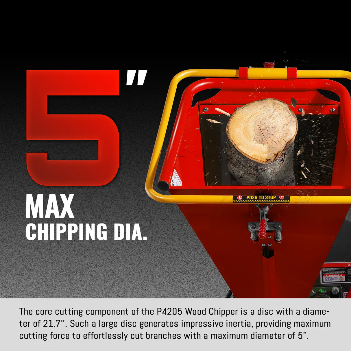 MechMaxx 5 inch E-start DUCAR 420cc 15hp Gasoline Engine Powered Disc Wood Chipper with Taillight ,  P4205