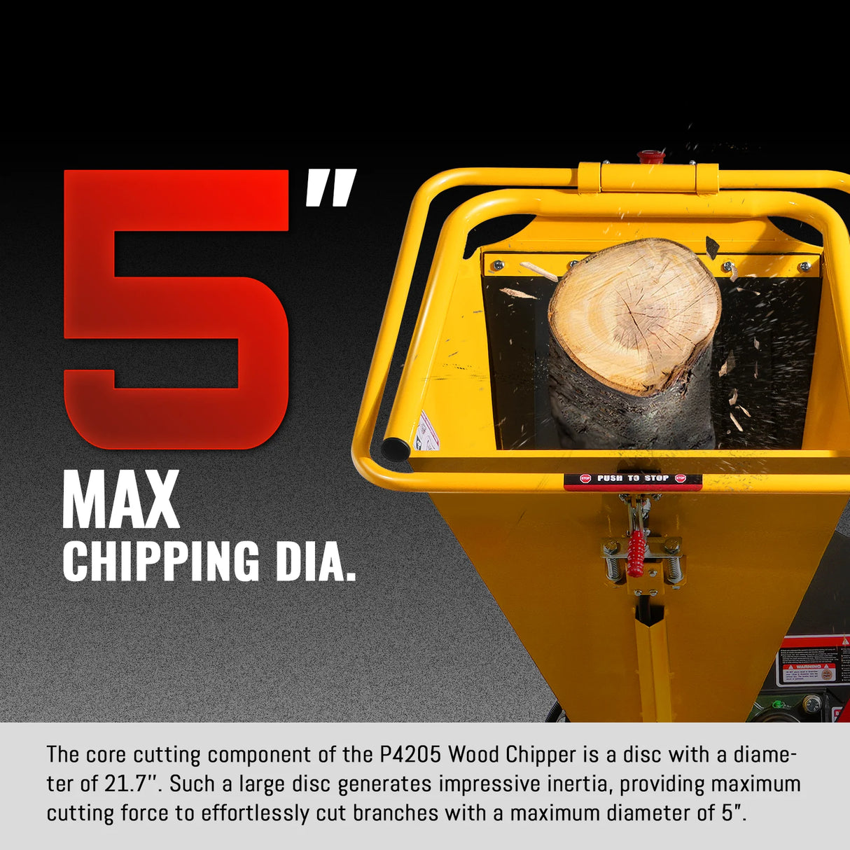 MechMaxx 5 inch E-start DUCAR 420cc 15hp Gasoline Engine Powered Disc Wood Chipper with Taillight ,  P4205