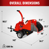 MechMaxx 25hp 750cc Twin Cylinder ZONSEN Petrol Engine 7" Hydraulic Feeding Wood Chipper,  DCH7