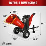 MechMaxx 6 inch E-start B&S VANGUARD 408cc 14hp Gasoline Engine Powered Drum Wood Chipper ,  P4206