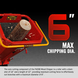 MechMaxx 6 inch E-start B&S VANGUARD 408cc 14hp Gasoline Engine Powered Drum Wood Chipper ,  P4206