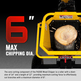MechMaxx 6 inch E-start B&S VANGUARD 408cc 14hp Gasoline Engine Powered Drum Wood Chipper,   P4206