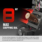 MechMaxx 8 inch HONDA E-Start 688cc 22hp Gas Powered 4 - Wheel Drum Wood Chipper with Taillight ,  B200