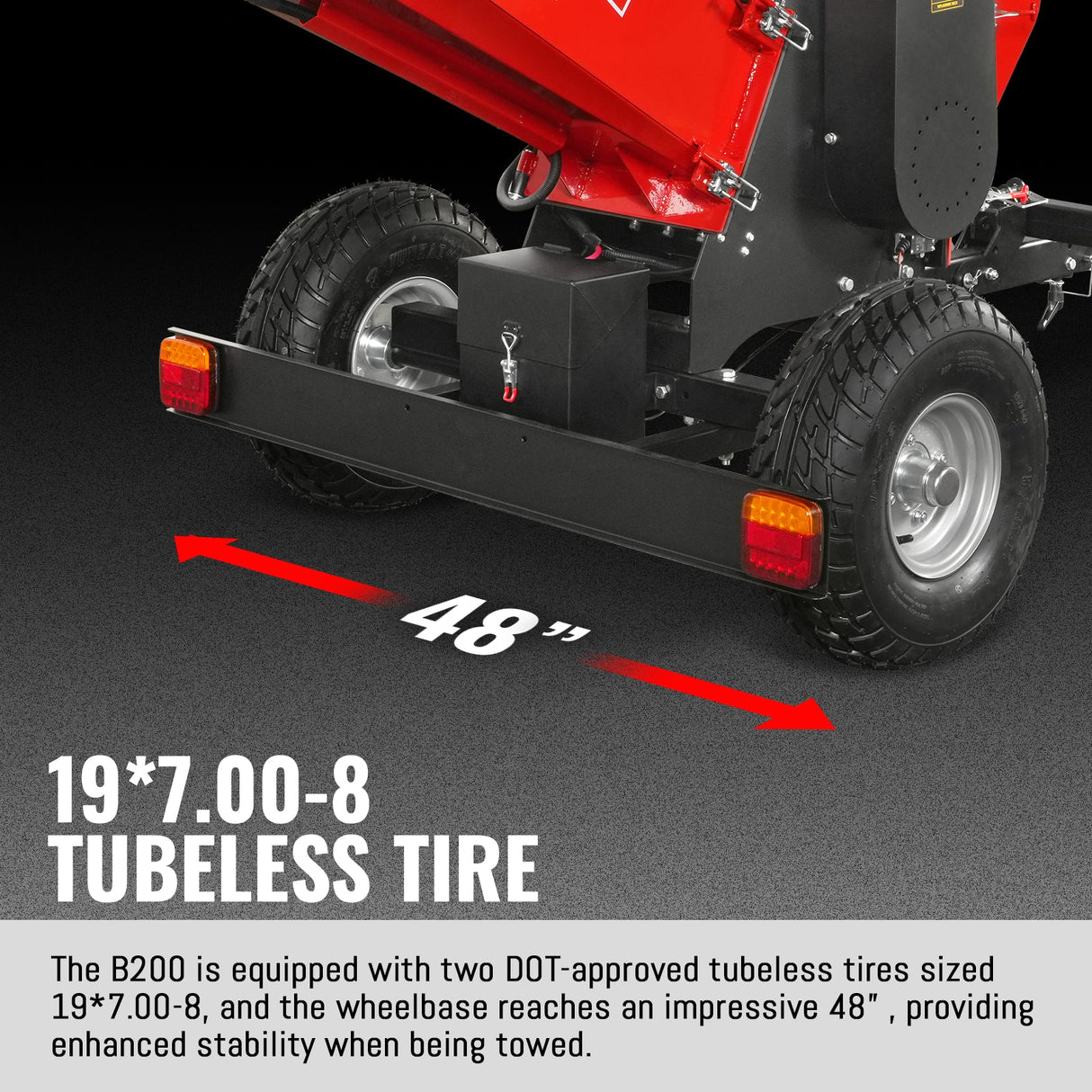 MechMaxx 8 inch HONDA E-Start 688cc 22hp Gas Powered 4 - Wheel Drum Wood Chipper with Taillight ,  B200