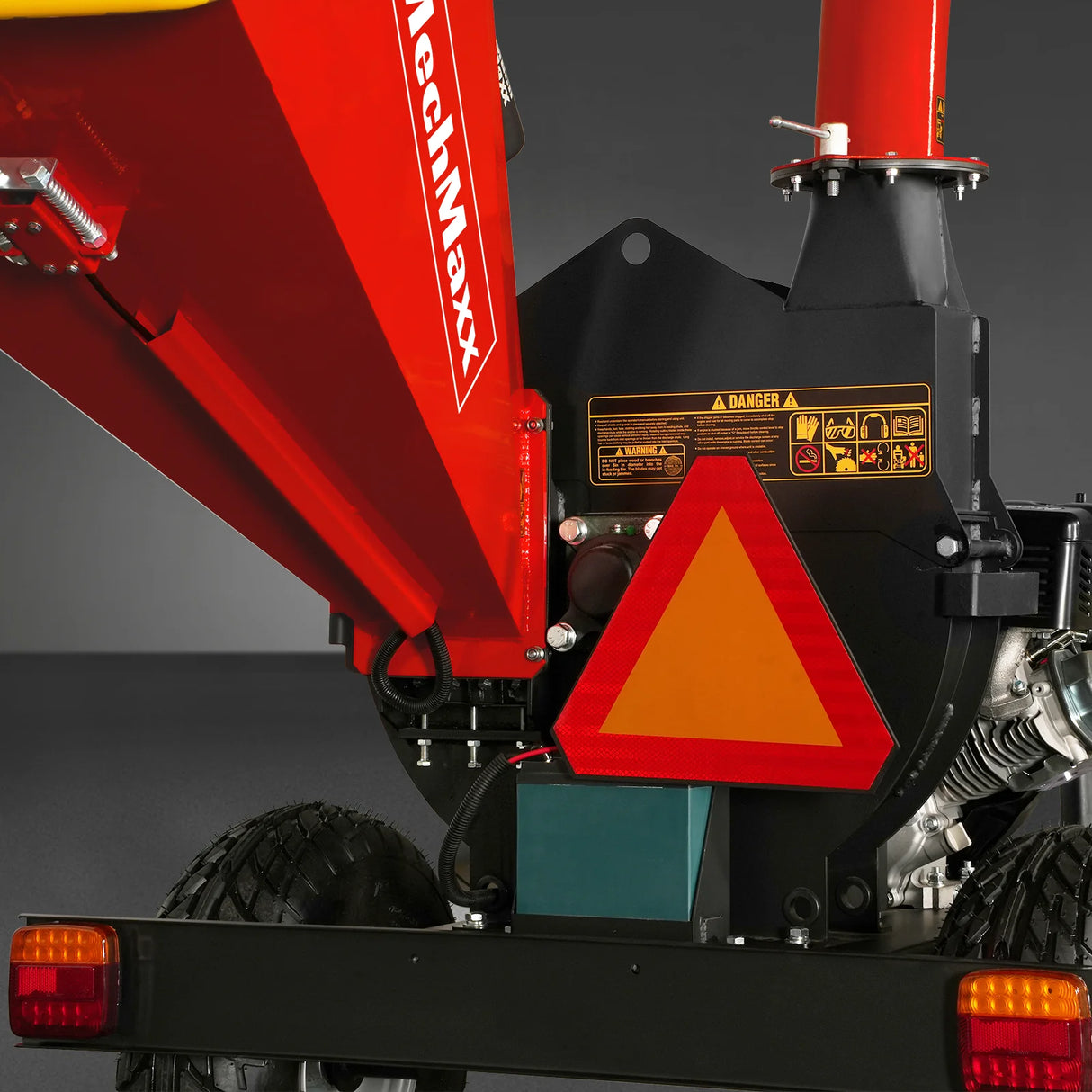 MechMaxx 5 inch E-start DUCAR 420cc 15hp Gasoline Engine Powered Disc Wood Chipper with Taillight ,  P4205
