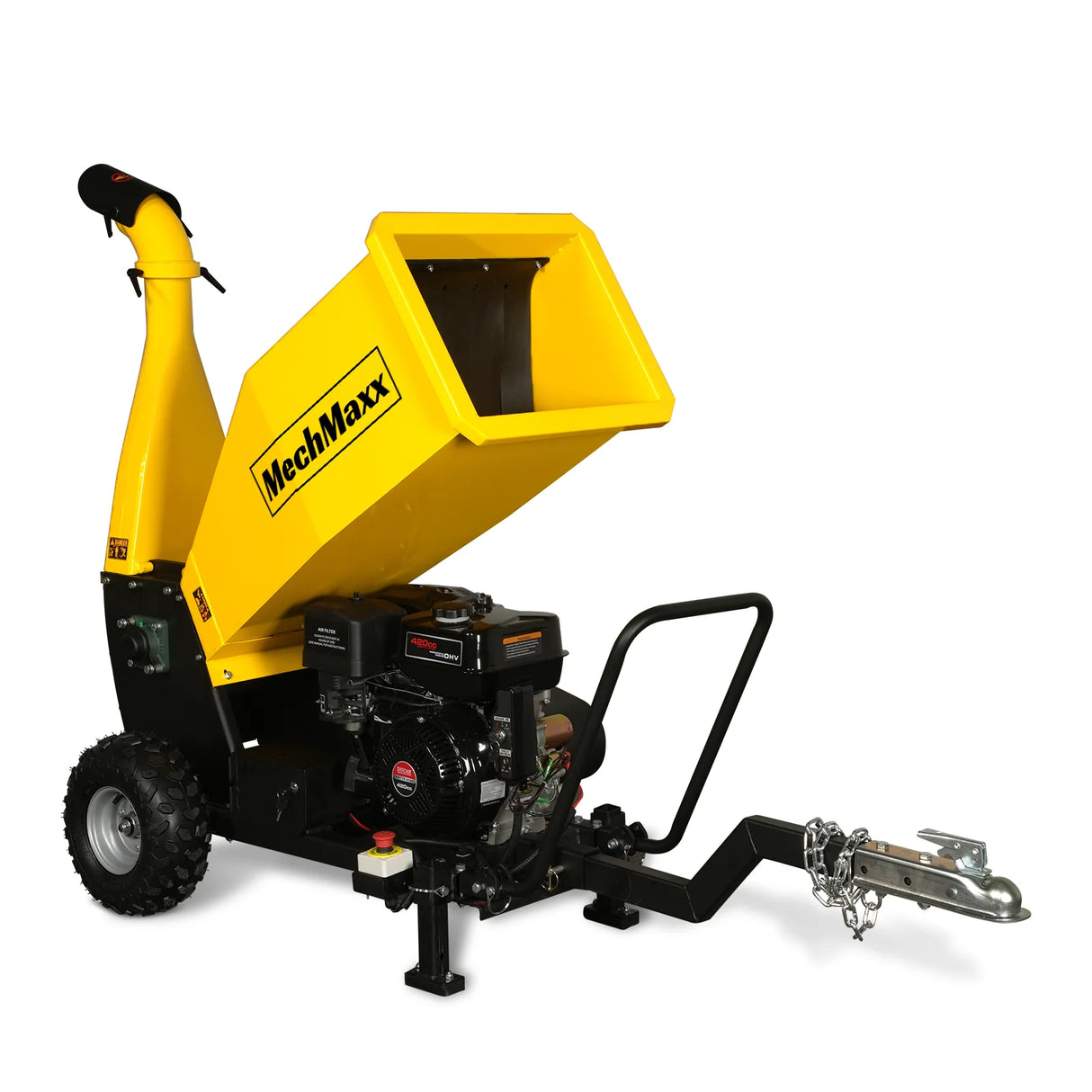 MechMaxx 5 inch E-start DUCAR 420cc 15hp Gasoline Engine Powered Drum Wood Chipper with Towbar ,  PGS1500