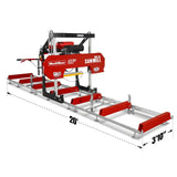MechMaxx 36" MAX Portable Sawmill, 25HP 750cc ZONSEN V-Twin Engine, 36" Board Width, 20' Track Length, SM-36MAX